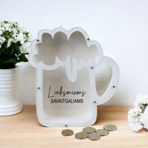3D Piggy bank, mug,, Linksmiems savaitgaliams,,