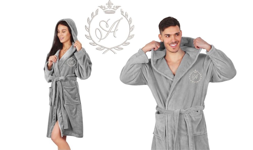 Unisex Bathrobes with initials.