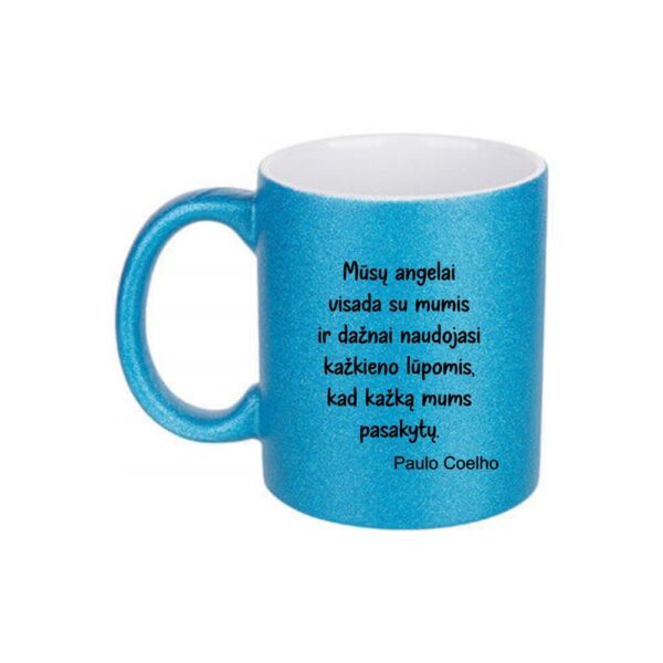 Cup with glitter ,,Musu angelai visada...,,