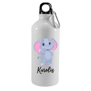 Personalised Water Bottle with name and elephant