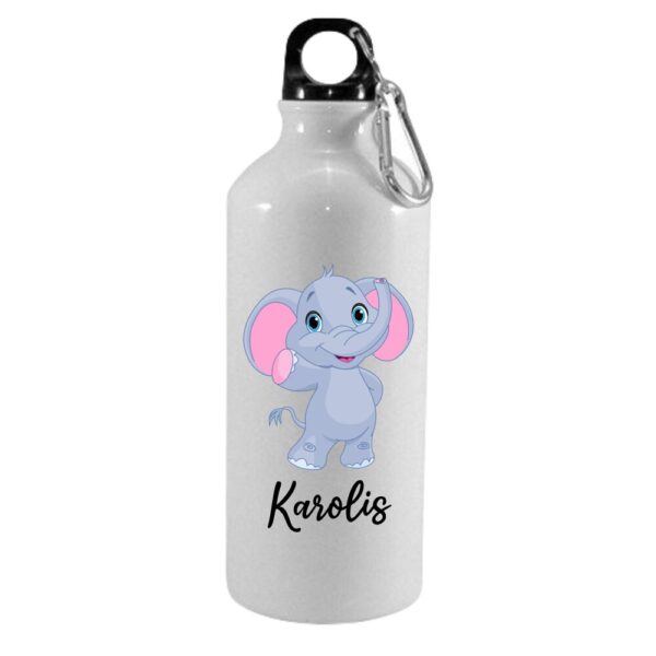 Personalised Water Bottle with name and elephant