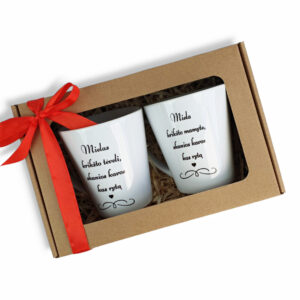 Gift set  „MIELA KRIKŠTO MAMYTE, SKANIOS KAVOS KAS RYTĄ IR MIELAS KRIKŠTO TĖVELI, SKANIOS KAVOS KAS RYTĄ“ (300ML)