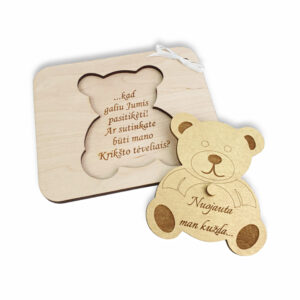 Invitation card-bear ,,Nuojauta man kuzda...,,