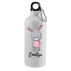 Personalised Water Bottle with name and rabbit