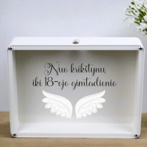 3D Piggy bank ,rainbow ,,Nuo Krikstynu iki 18 gimtadienio,,