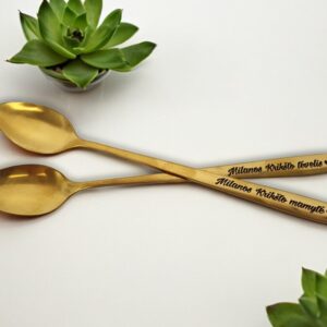 Personalised Spoon set  „KRIKŠTO TĖVELIS IR KRIKŠTO MAMYTĖ“ (ANY NAME)
