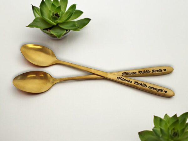 Personalised Spoon set  „KRIKŠTO TĖVELIS IR KRIKŠTO MAMYTĖ“ (ANY NAME)