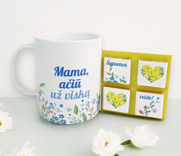 Gift set with peonies ,,Mama,aciu uz viska,, - Image 2