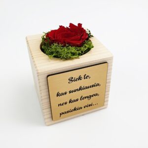 Preserved rose ,,Siek to kas sunkiausia...,,