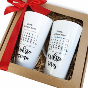 PERSONALISED Cup  set with carboard ,,ANY NAME AND DATE,,