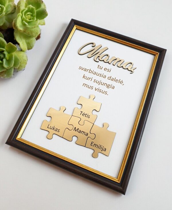 Frame for Mum „TU ESI SVARBIAUSIA DALELĖ, KURI SUJUNGIA MUS VISUS“ - Image 5