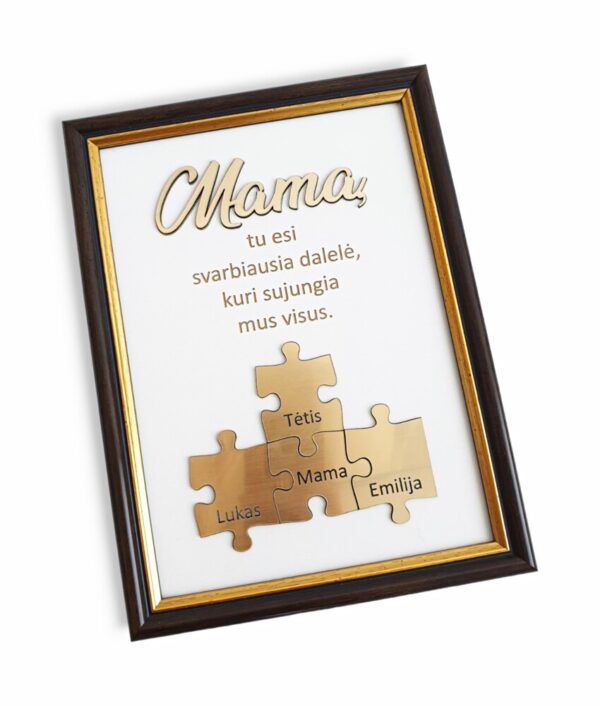 Frame for Mum „TU ESI SVARBIAUSIA DALELĖ, KURI SUJUNGIA MUS VISUS“ - Image 2