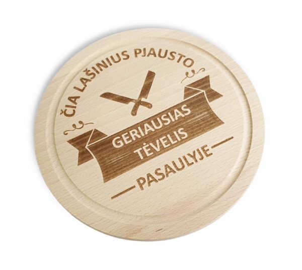 Cutting board ,,Cia lasinius pjausto geriausias tevelis pasaulyje,, - Image 2