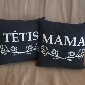 Pillow set  with print ,,Tetis,, & ,,Mama,,