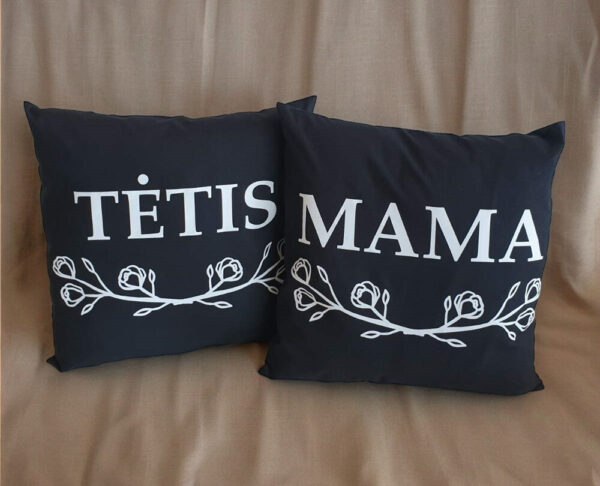 Pillow set  with print ,,Tetis,, & ,,Mama,,
