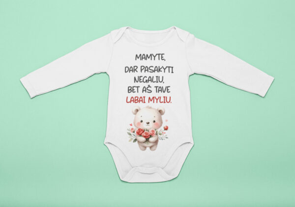 Baby vest Long sleeve ,,Mamyte,dar pasakyti negaliu,,