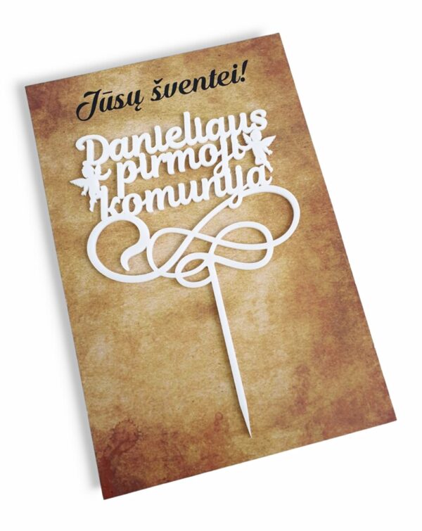 Personalised Cake toppers ,,Danieliaus Pirmoji Komunija,,