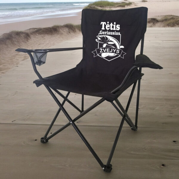 Camping chair with storage cover ,,Tetis geriausias zvejys,, - Image 2