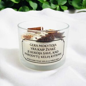 Soy Wax Candle ,,Gera mokytoja yra kaip zvake,,