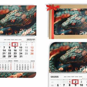 Wall calendar with print ,,2025 Gyvates metai,,