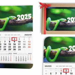Wall calendar with print ,,2025 Gyvates metai,, 2