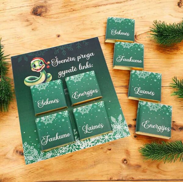 Greeting card with chocolate ,,Svenciu proga gybate linki...,, - Image 2