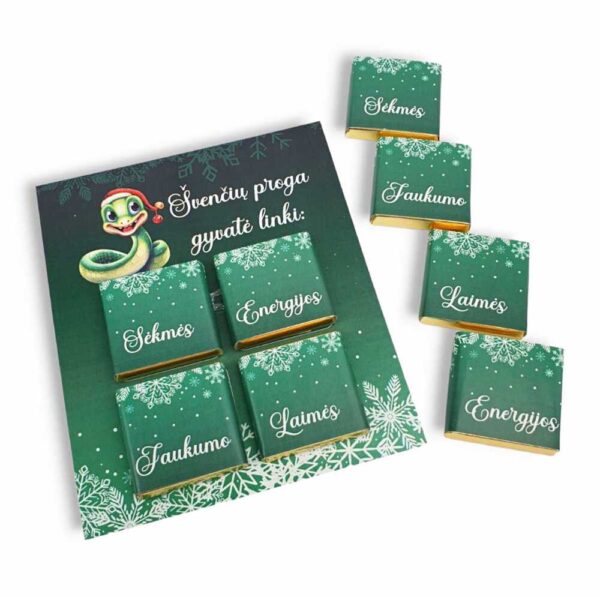 Greeting card with chocolate ,,Svenciu proga gybate linki...,, - Image 4