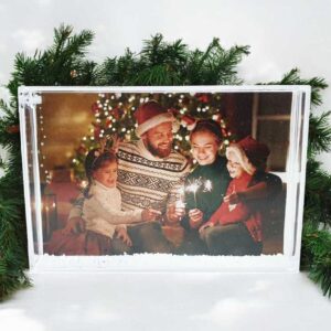 Frame with artificial snow inside (With a photo of your choice)