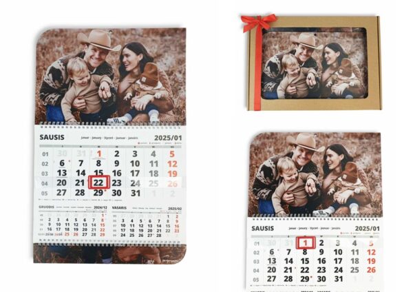 PERSONALISED Wall calendar with box ,,ANY PHOTO,,