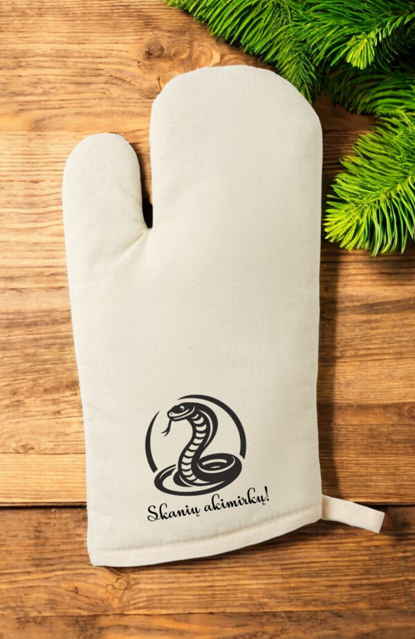 Oven Glove with print ,,Skaniu akimirku,,