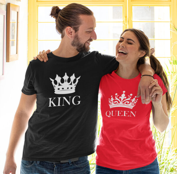 Printed T-shirt for couple ,,King,, ,,Queen,, - Image 2