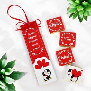 Mini chocolate bar set ,,Saldus linkejimai Valentino dienos proga,,