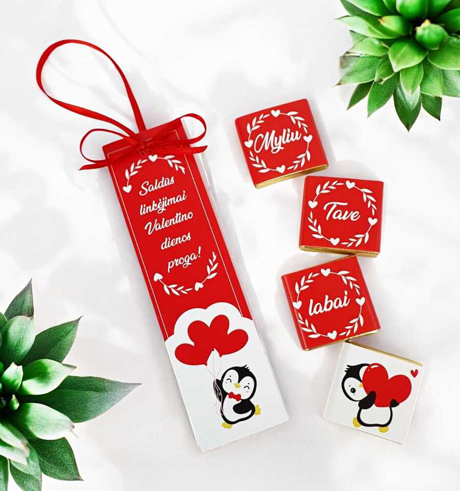 Mini chocolate bar set ,,Saldus linkejimai Valentino dienos proga,,