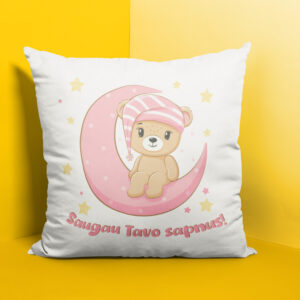 Pillow with print ,,Saugau tavo sapnus,, (Pink)