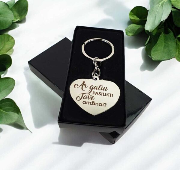 Metal key ring ,,Ar galiu pasilikti tave amzinai? - Image 3
