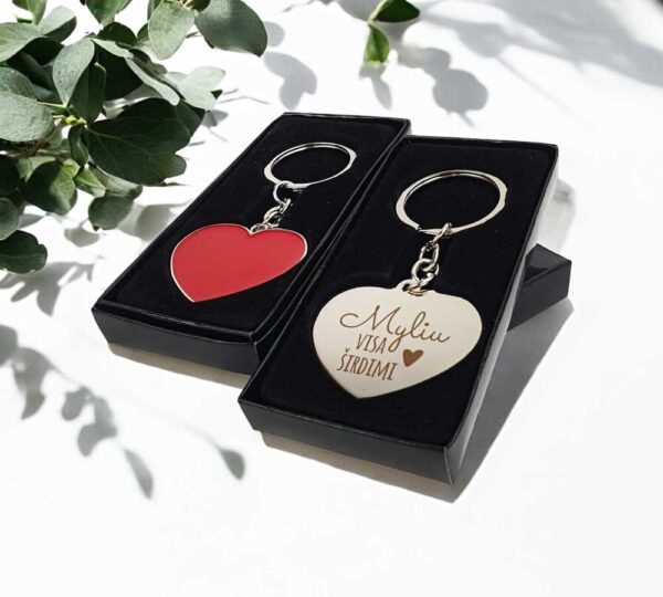 Metal key ring ,,Myliu visa sirdimi,,