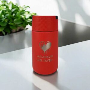 Red Travel Thermal cup ,,Lydausi del taves,, 400ml