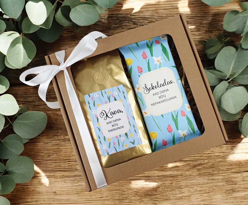 Gift set with chocolate and coffee,, Kad diena butu nepakartojama,,
