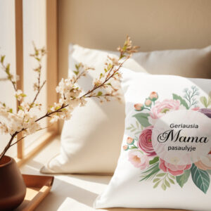 Pillow with print ,,Geriausia mama pasaulyje,,