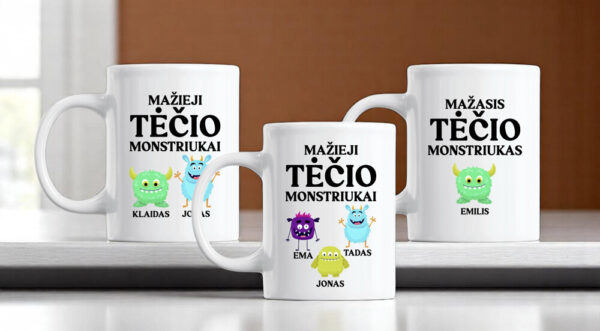 Personalised Cup ,, Mazieji Tecio monstriukai,, (ANY NAME)