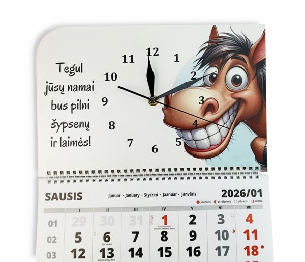 Wall calendar with clock ,,Tegul Jusu namai buna pilni sypsenu ir laimes,, - Image 4