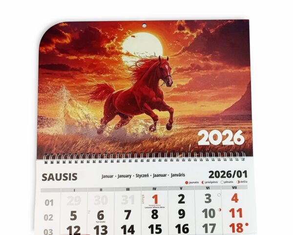 Wall calendar ,,2026 Ugninio arklio metai,, - Image 3