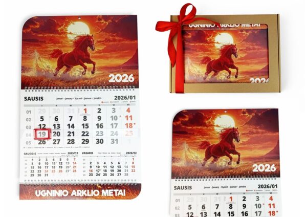Wall calendar ,,2026 Ugninio arklio metai,,