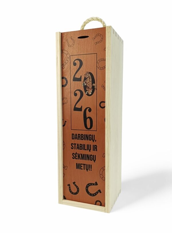 Wooden  Wine Box ,,2026 Darbingu,stabiliu ir sekmingu metu,, - Image 2