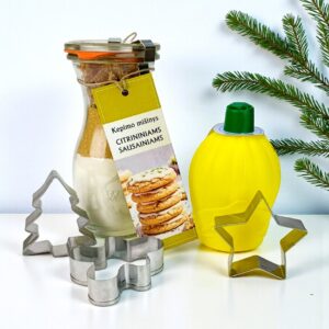 Gift set with baking mix for cookies