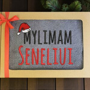 Towel with cardboard box ,,Mylimam seneliui,,