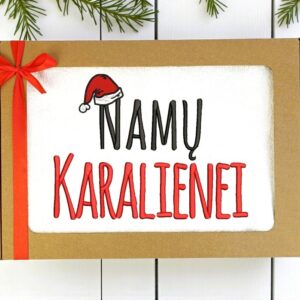 Towel with cardboard box ,,Namu karalienei,,