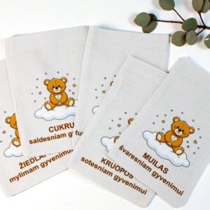 Linen bag set ,,Meskiukas,,