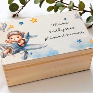 Memory box with print,,Mano vaikystes prisiminimai,,