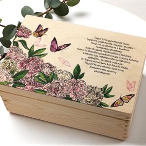 Memory box with print,,Tegul tavo gyvenimas buna lyg pats graziausias drugelio skrydis,,